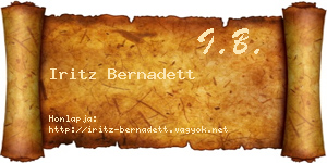Iritz Bernadett névjegykártya